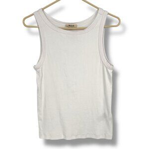 Madewell Womens White Ribbed Tank Top Sleeveless Size Medium NWT